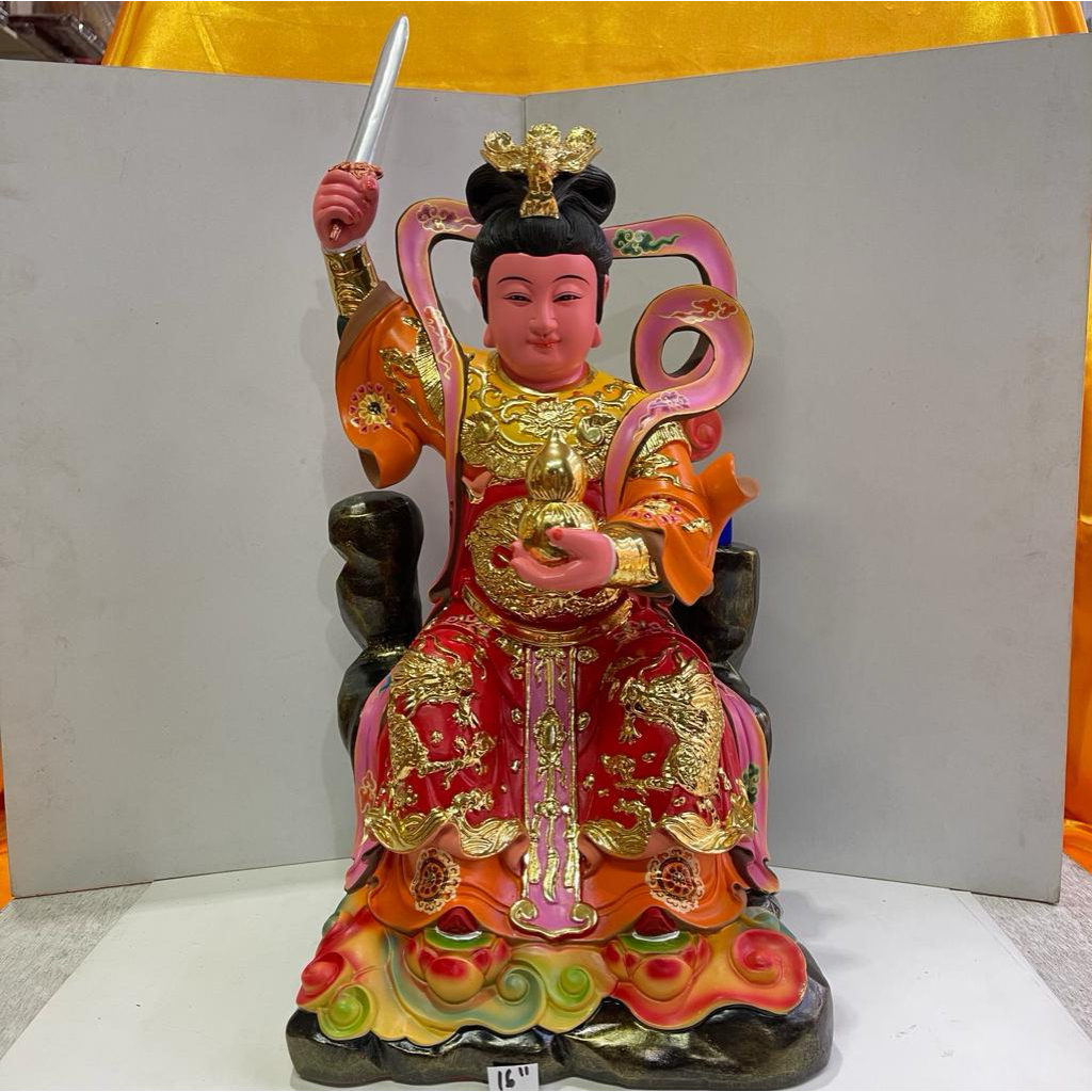 patung dewa Jiu tian xuan ni / kiu tian 16in fiber