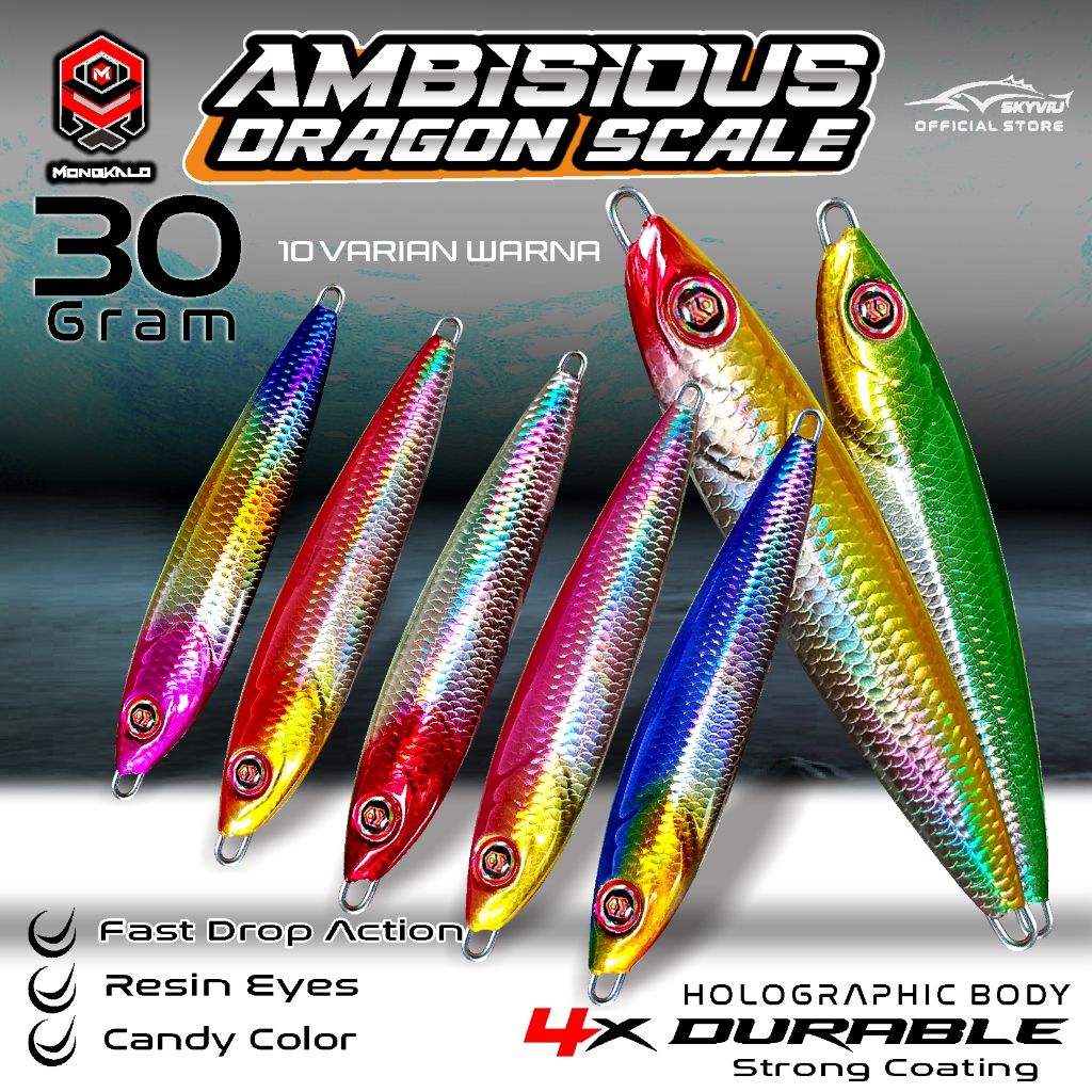 Umpan Metal Jig 30 Gram Mongkalo Ambisious Sisik Micro Jig 30g 30gr 30 g 30 gr 30grm 30 grm 30gram M