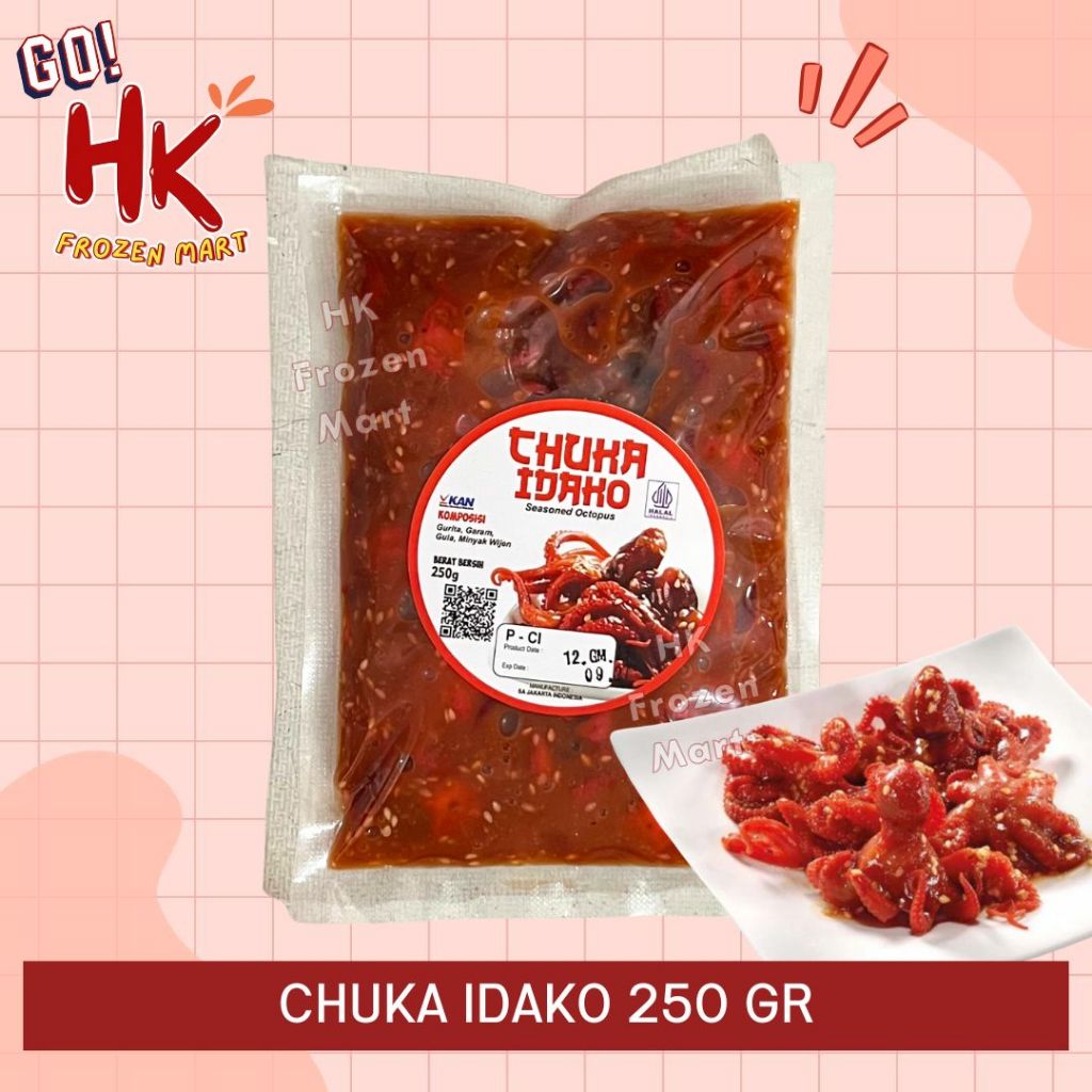 INSTAN ONLY Chuka Idako 250gr | Baby octopus gurita beku berbumbu buat sushi premium HK FROZEN ART