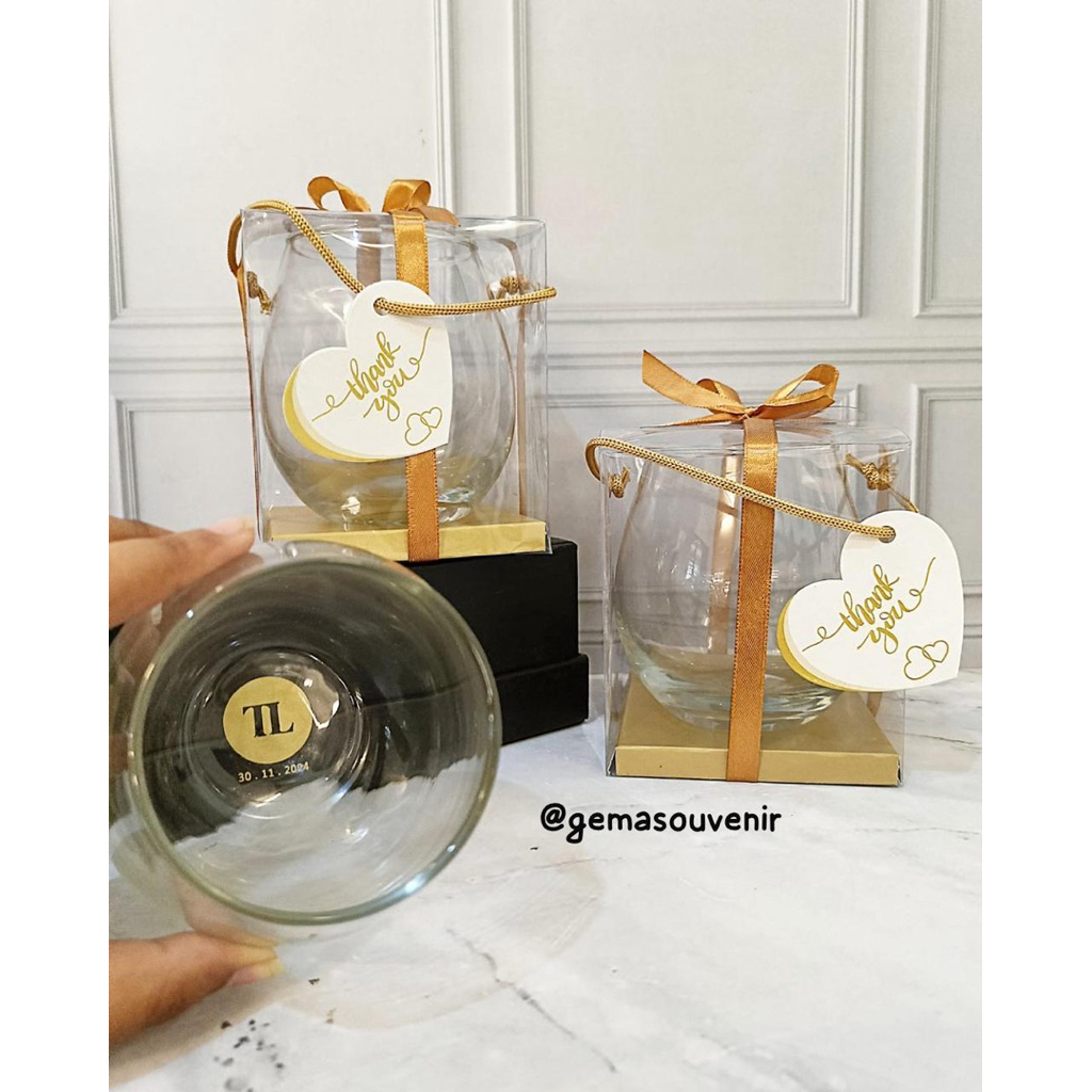 SOUVENIR GELAS TUSCANY CUSTOM / SOUVENIR GELAS DALGONA/ SOUVENIR PERNIKAHAN / SOUVENIR KHITAN / SOUV