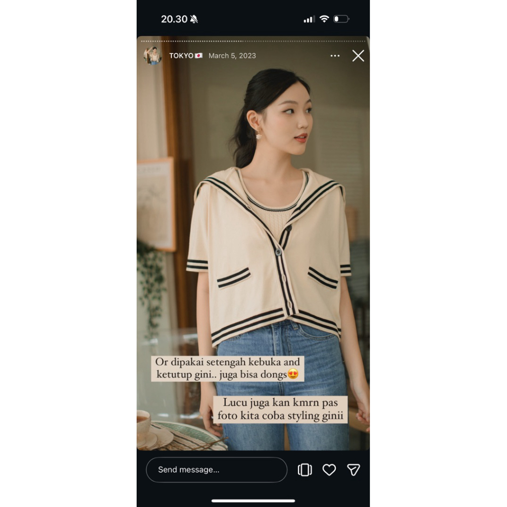 PRELOVED bebeplum harajuku sailor top in mochi (outer saja)