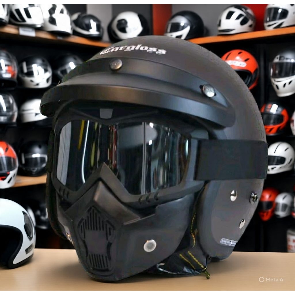 Paket set helm carglos dan gogle mask murah
