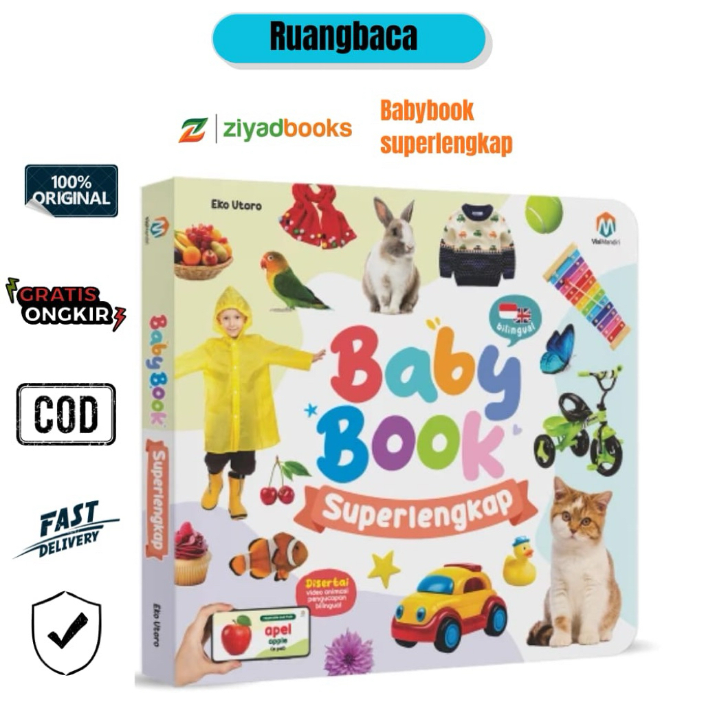 Buku Soft Baby Book Superlengkap Super Lengkap Sensory Newborn Journal English Series Anak Bayi 0 6 