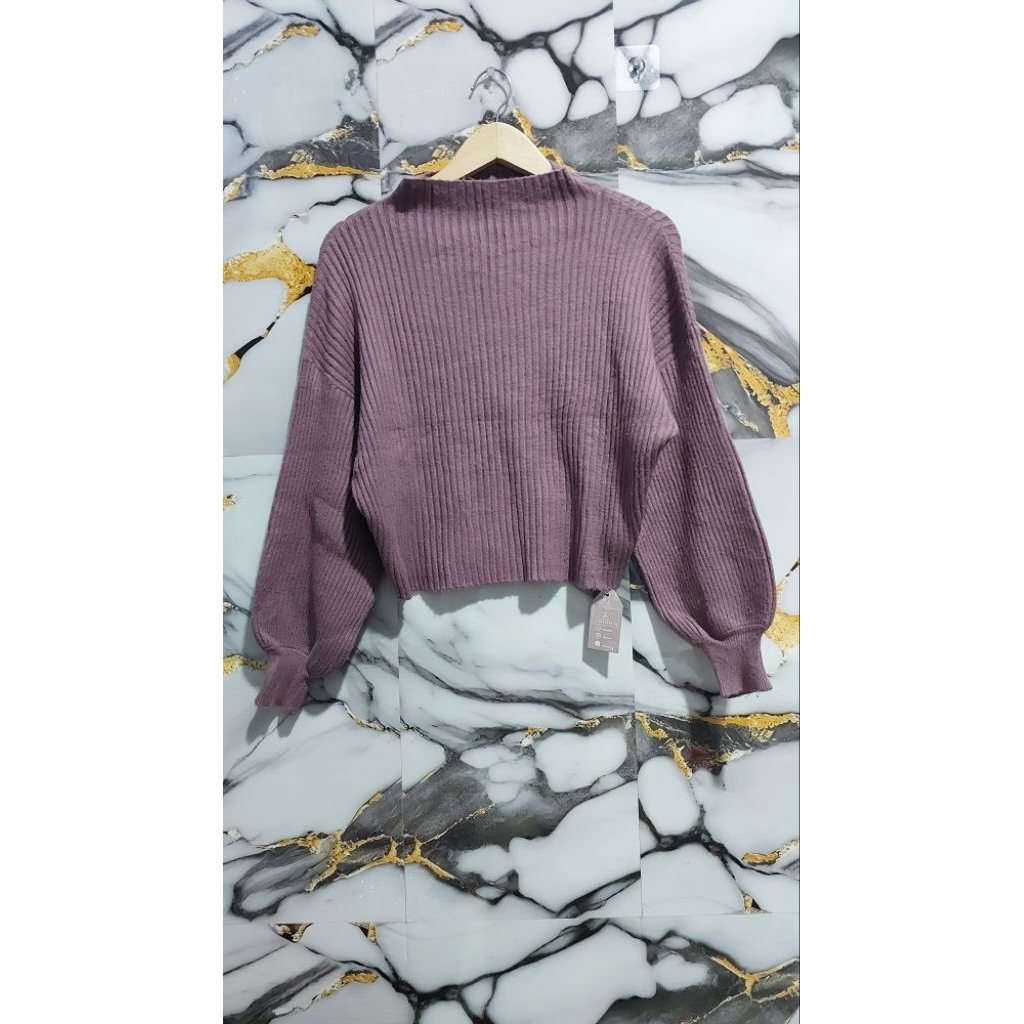 GRL SWEATSHIRT RAJUT LIDI TURTLENECK LENGAN BALON