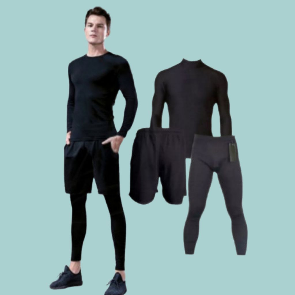 Full set Olahraga Baju Manset Lengan Panjang Celana Legging Kolor Pendek Sport Futsal Lari Voly Gym 