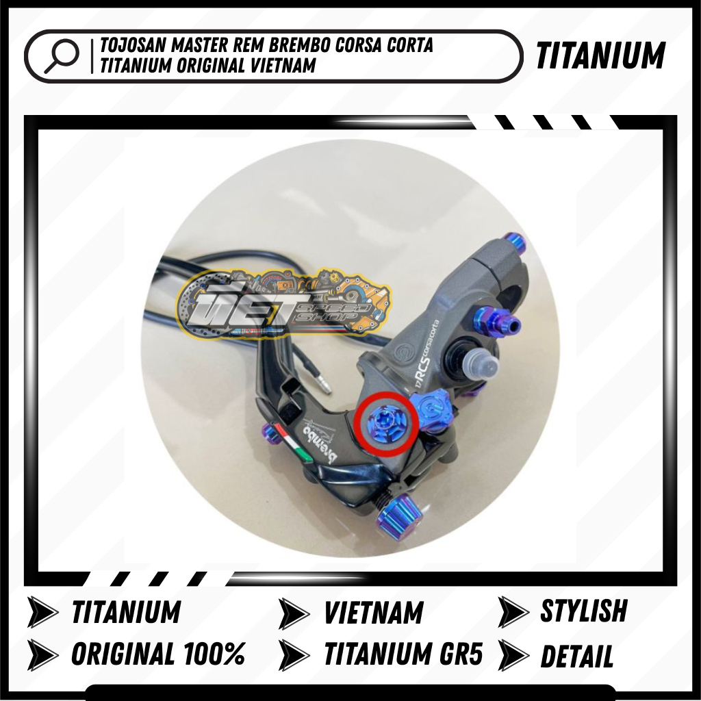Tojosan Master Rem Brembo RCS Corsa Corta Titanium Original Vietnam | Silver Brown Light Blue Gold P