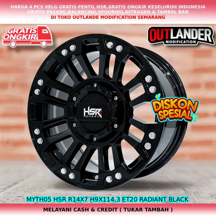 Velg semi offroad kuat untuk muatan untuk mobil Grandmax| Kuda| L300 dll velg hsr myth05 R14