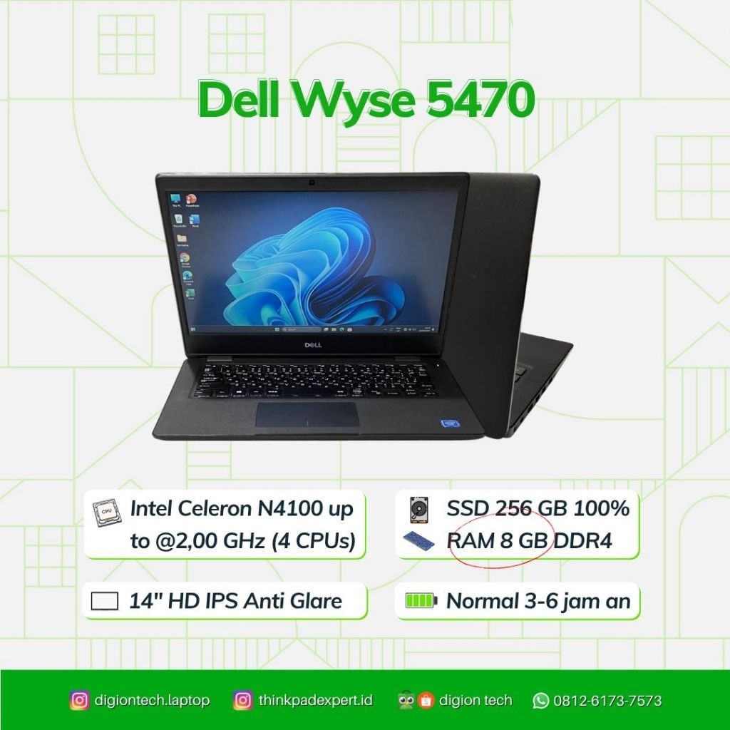 DELL Wyse 5470Intel Celeron N4100
RAM 8 GB SSD 256 GB
SLIM MULUSS Like New