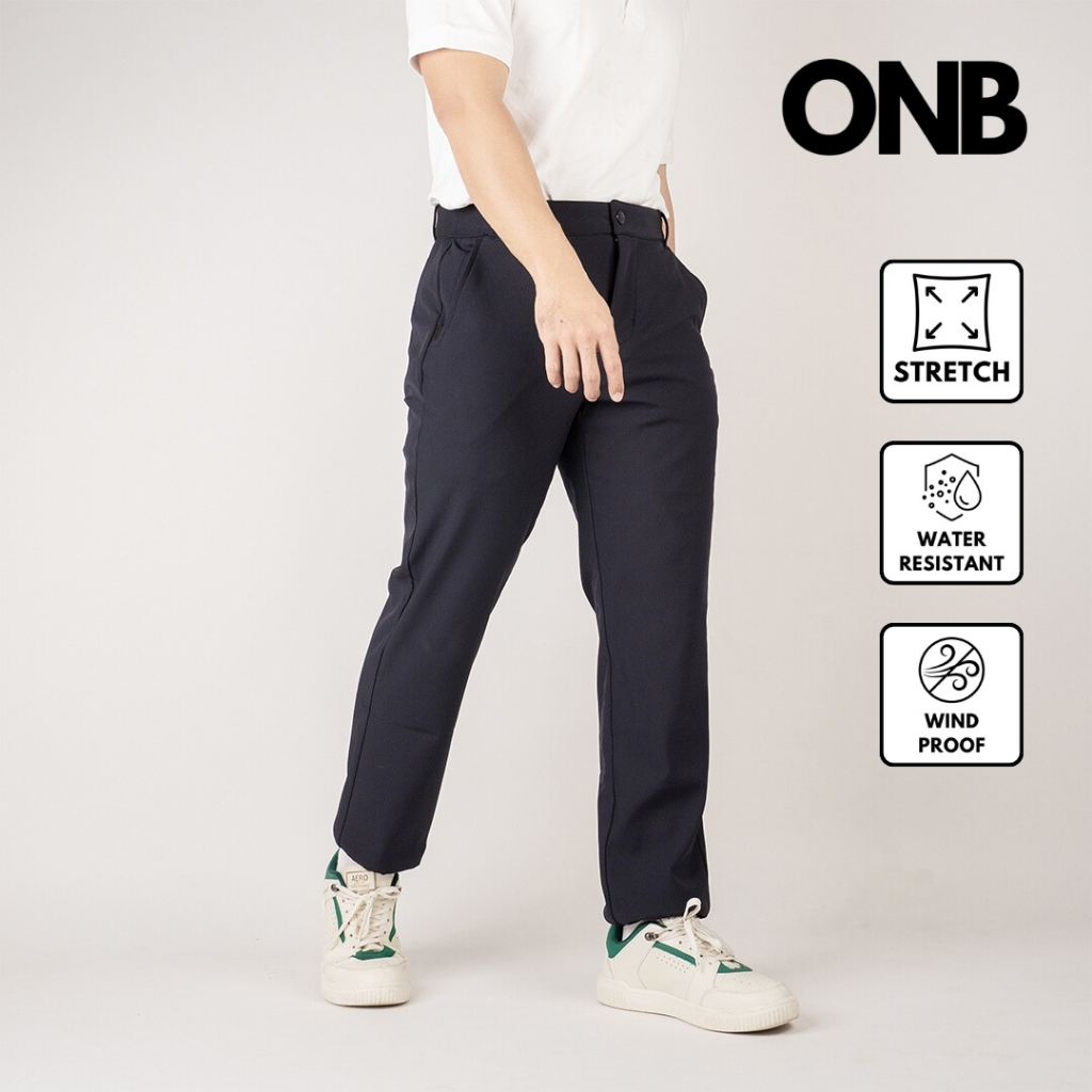 Celana panjang pria celana golf celana anti air anti angin Wolsey navy