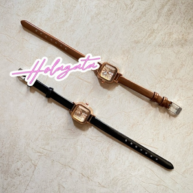 jam tangan wanita kotak semi kulit