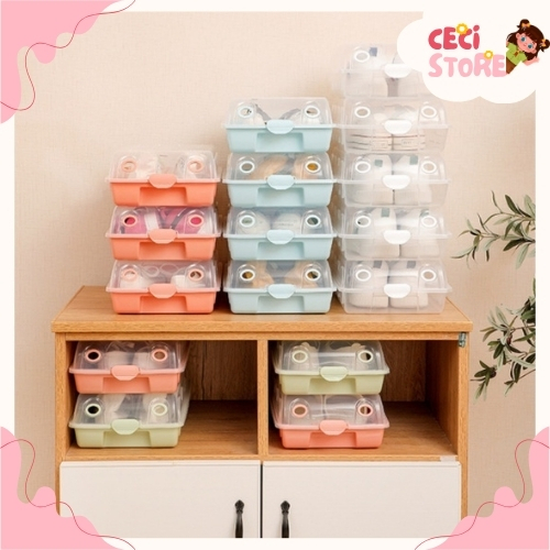 HL0199 Kotak Sepatu Plastik Transparan Penyimpanan Kotak Sepatu Shoes Storage Box