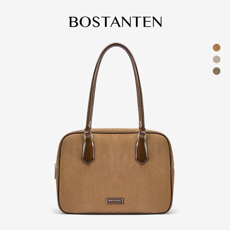 [Suede Toast Bag] BOSTANTEN Totebag Wanita Tas laptop 13,3 inci Tas Bahu Kuliah Terbaru Tas Bahu Kek