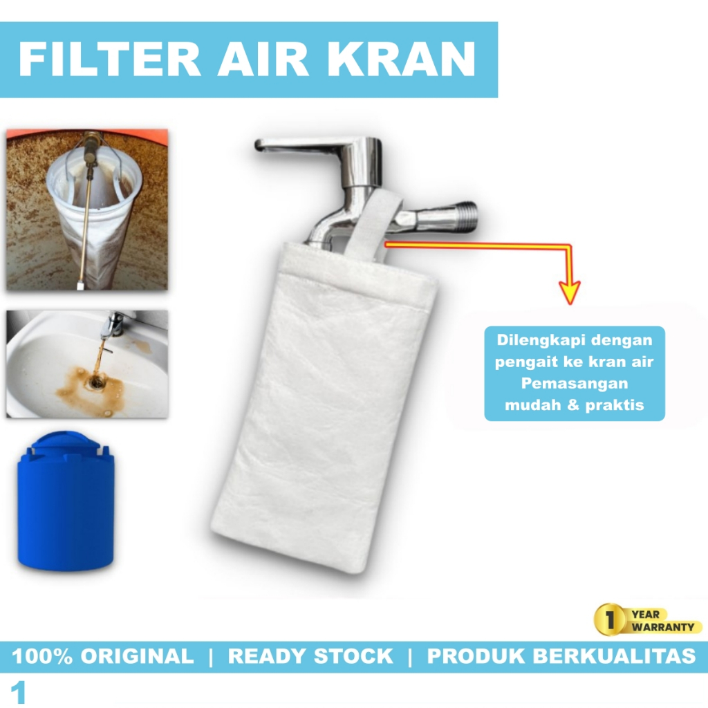 Filter Kran Air Kamar Mandi Saringan Bak Kantong Gantung Kain Penjernih Air Sumur Tandon Tebal Toren
