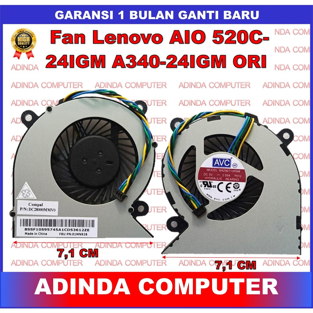 Fan Lenovo A340-24IGM A340-24IWL A340-24 A340-22IGM A340-22IWL A340-24IGM V540-24IWL V30A-24IWL 3-22