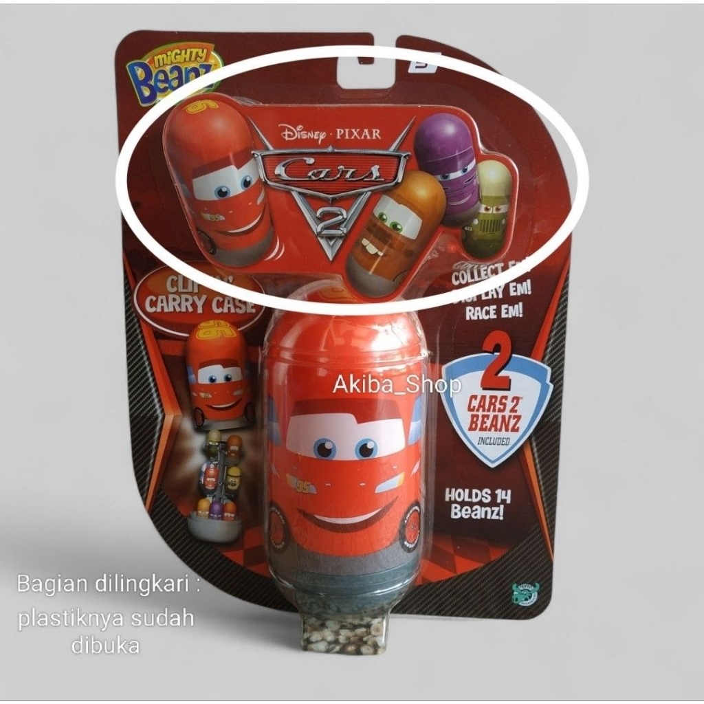 Kapsul Cars MCQUEEN Disney Tempat Penyimpanan Mighty Beanz