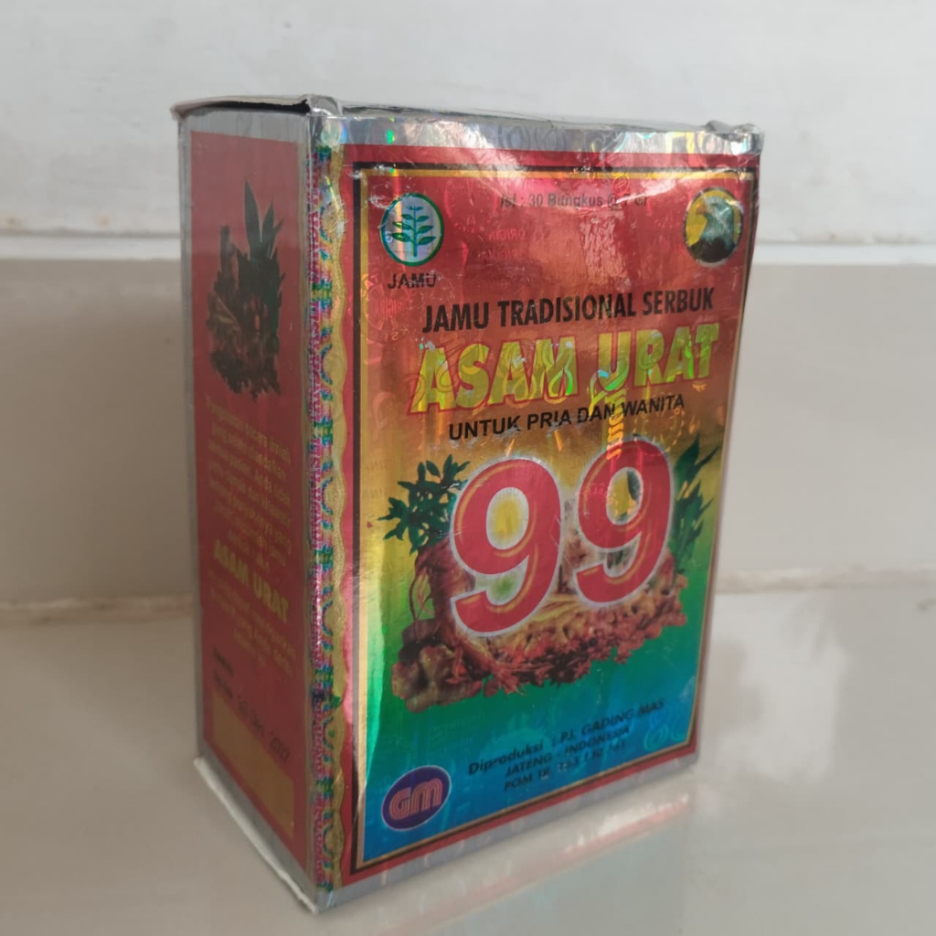 Jamu Asam Urat 99 1 kotak isi 30 bungkus, Pegal Linu, Nyeri Tulang