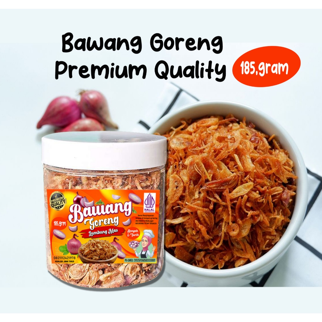 Bawang Goreng Asli Lumbung Mas jatim/siap saji kemasa 185gram