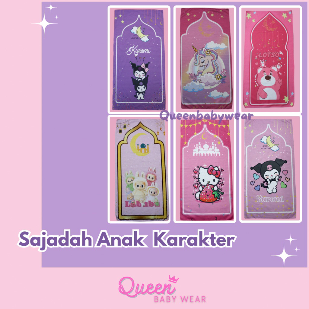 QBW - SAJADAH ANAK PEREMPUAN /  Sejadah Anak Karakter / Sajadah Anak Motif / Sajadah Anak Perempuan 