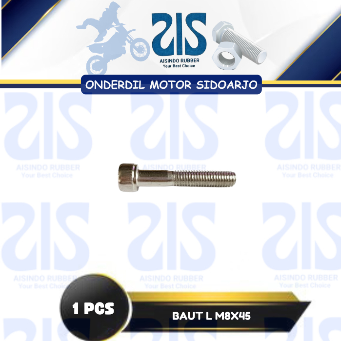 BAUT L M8X45 (DRAT 12, PANJANG 4,5 CM)