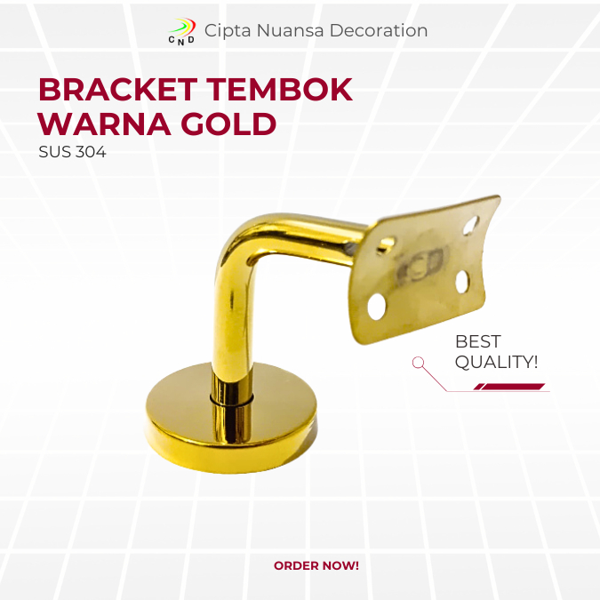 Bracket Handrail Tembok Gold Flexible 60 x 60 Hand Railing Tangga / Penyangga Pegangan Tangga