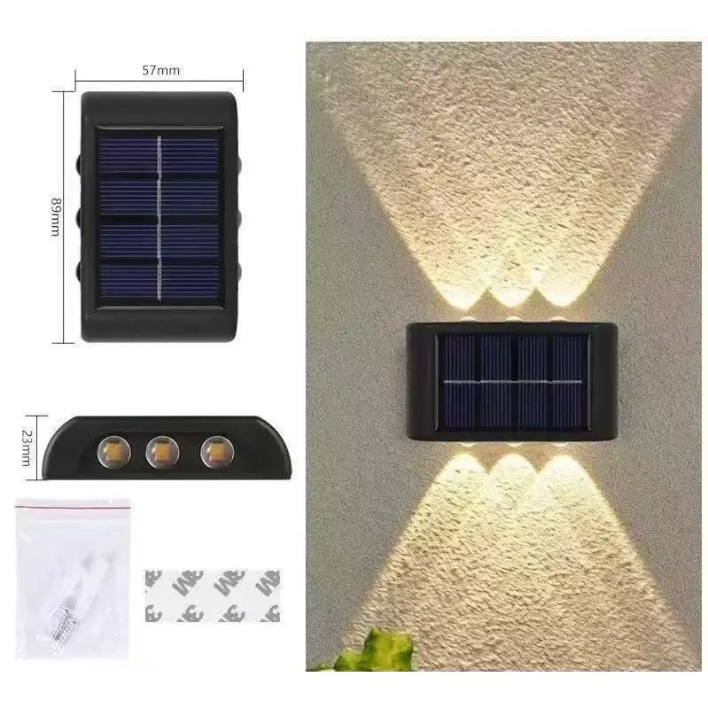 { OMG } Lampu Solar 6LED Sensor Light Solar Lamp Taman / Lampu Tiang Teras Lampu Tembok Lampu Sensor
