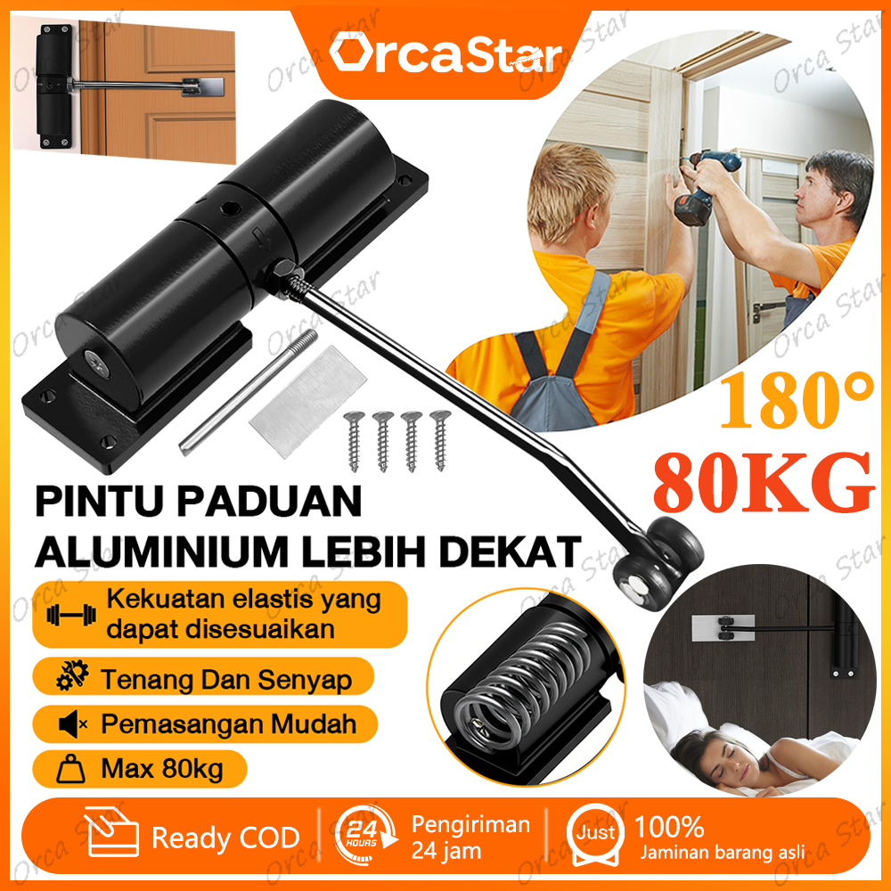 Automatic Door Closer Household Mini Penutup Pintu Otomatis Stainless Spring Door Closer Besi