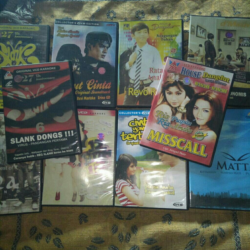 [PAKET B1 - 10 VCD] VCD genta buana dangdut cinta tertunda, kabut cinta, vcd karaoke pop matta band,