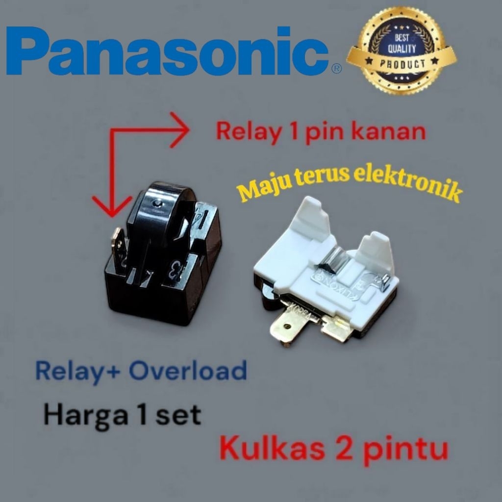 Relay+ptc overload 1 pin kanan kulkas panasonic 2 pintu