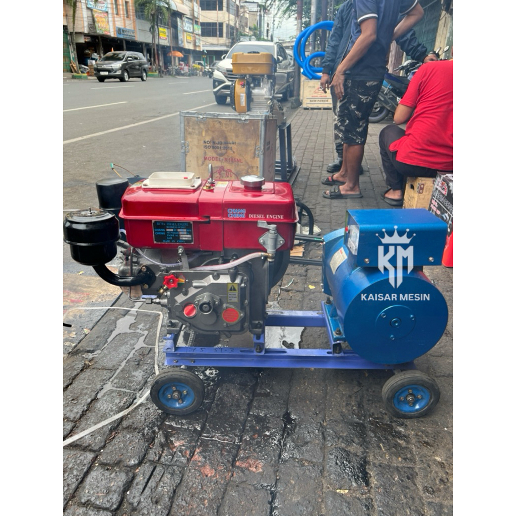 Genset Diesel Generator Listrik Solar Mesin R175 7/8 HP + Dinamo ST3