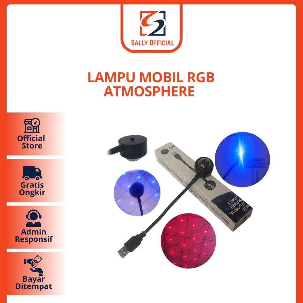 Acnf Lampu Mobil Led Rgb Atmosphere Lamp Magic Ball M9