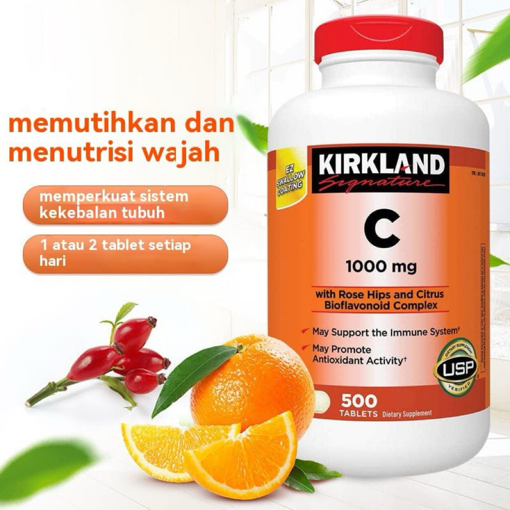 Kirkland signature Vitamin C 1000mg. Isi 500 tablet