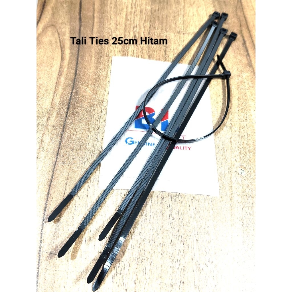(100pcs) Tali Ties 25cm Hitam / kabel Ties 25cm Hitam