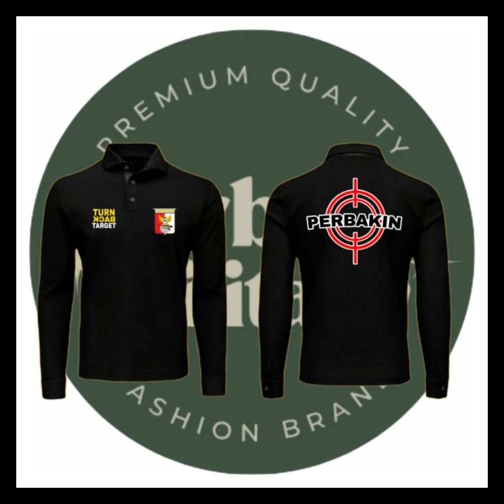 BAJU POLO SHIRT LENGAN PANJANG PERBAKIN TERBARU/BAJU PERBAKIN ONE SHOT ONE KILL