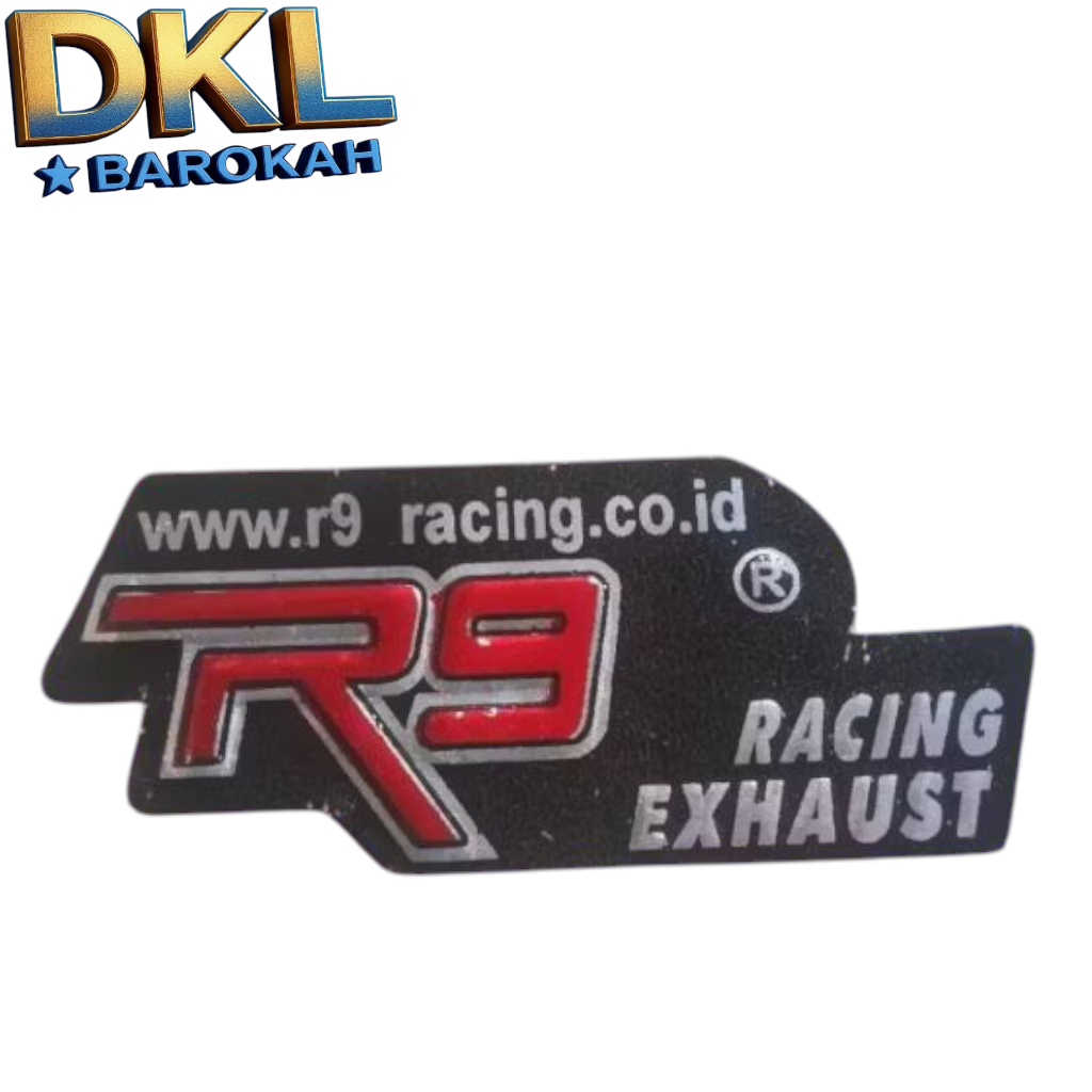 Emblem Knalpot MEREK R9 TIMBUL HITAM