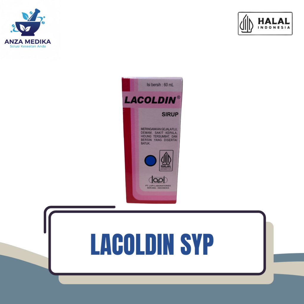 Lacoldin Sirup 60 ml - Obat Flu Batuk Pilek Demam I Aman untuk Anak-anak dan Dewasa