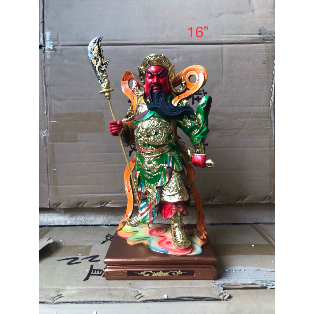 patung dewa kwan kong berdiri 16in / Kuan Kong 16in fiber