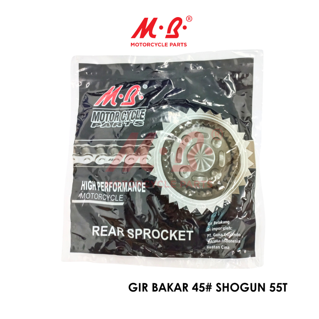M.B. Gear Belakang Rear Sprocket Baja Bakar 428 55T Motor Suzuki SHOGUN