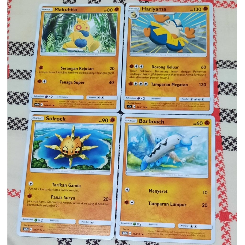 Kartu Pokemon (Makuhita, Hariyama, Solrock, Barboach) As2a bahasa indo tcg