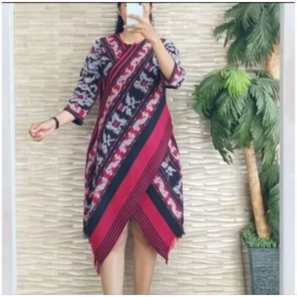 Baju tenun DRES wanita kain tenun jepara