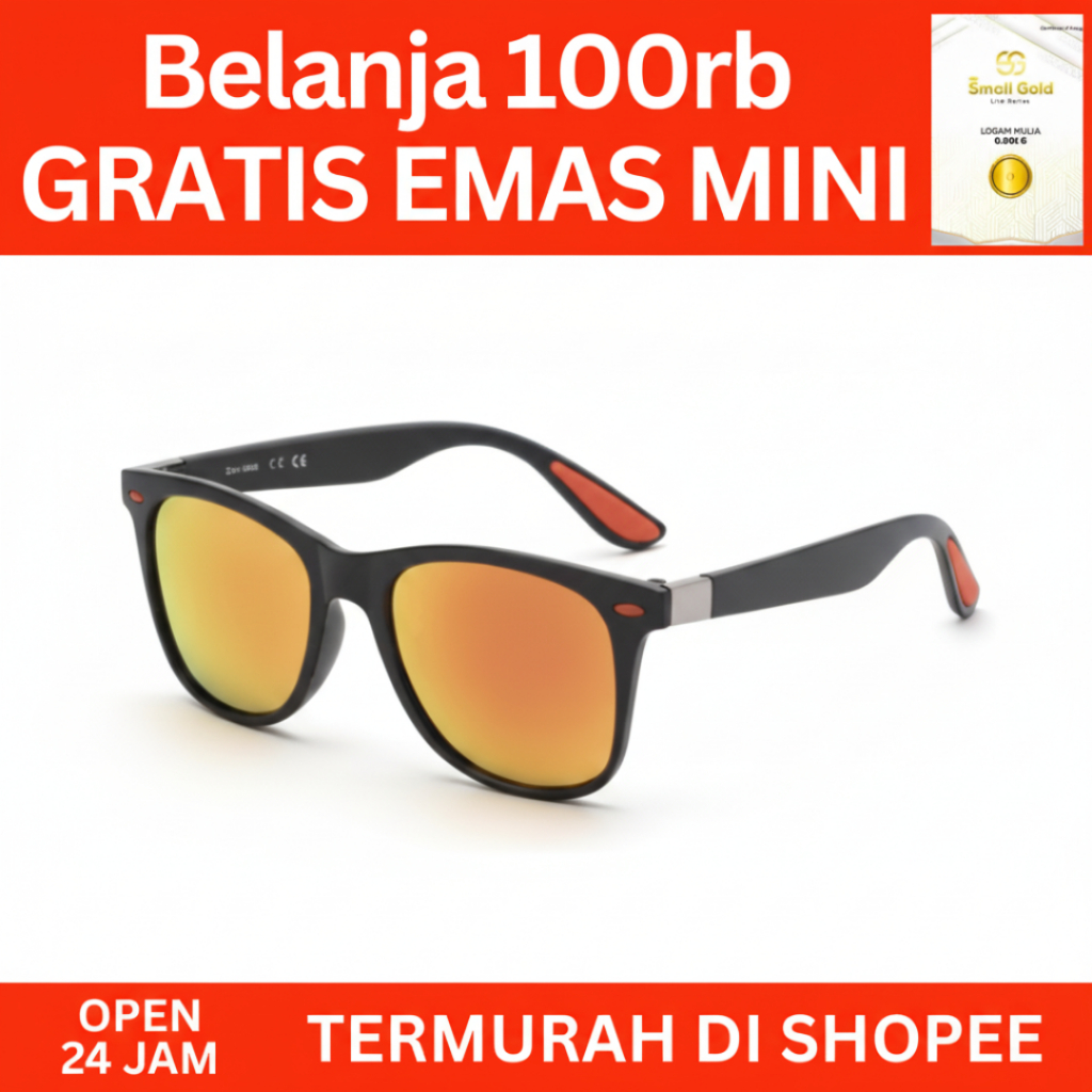 (GB) Kacamata Hitam Pria Laki-laki Kacamata Matahari, Kacamata Keren Gaya