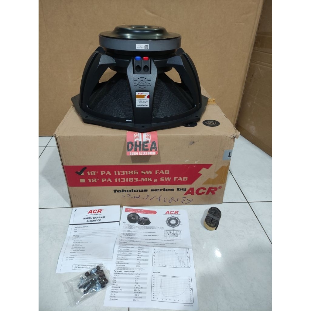 SPEAKER ACR FABULOUS PA-113186 SW ORIGINAL 18 inch 2000watt coil 4,5 in subwoofer ACR Fabulous