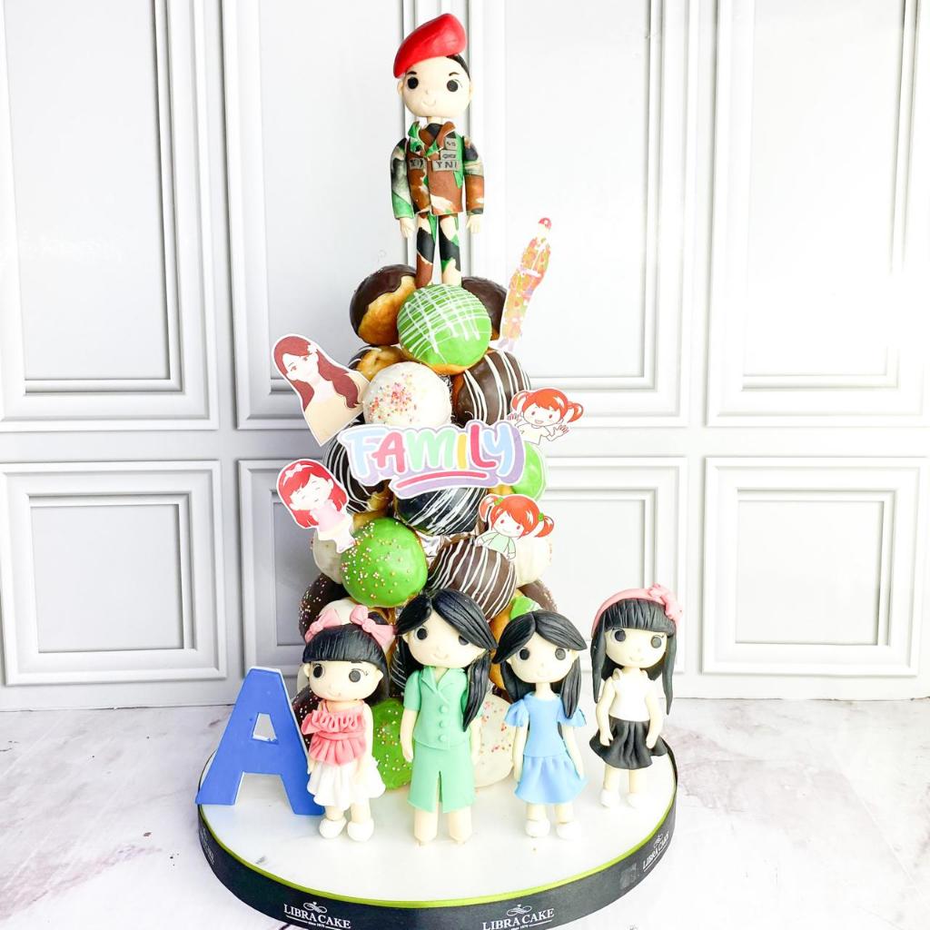 donat/donat ulang tahun/donat birthday/donat ulang tahun tema family/donat tema tentara