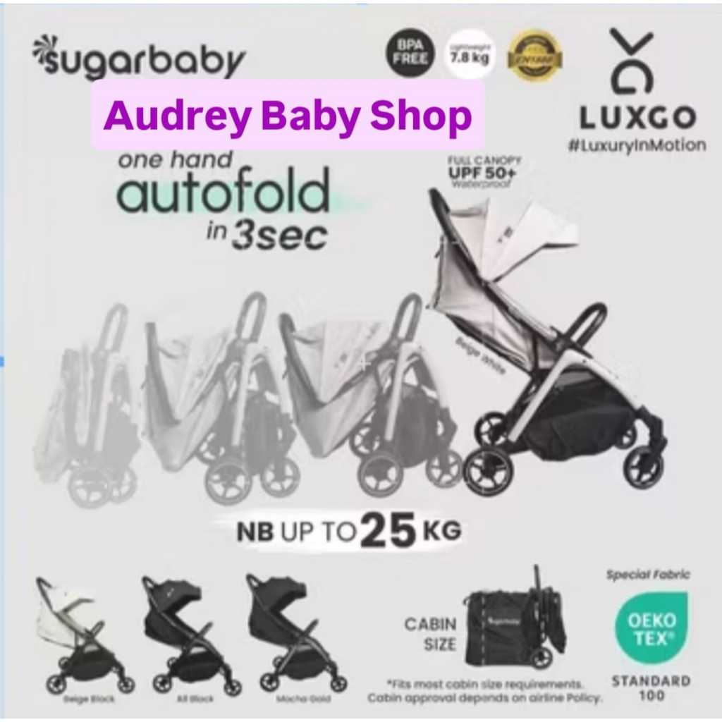 Sugarbaby Stroller LuxGo Kereta Dorong Bayi/Stroller Bayi/Stroller AutoFold BPA Free/Stroller Lipat 