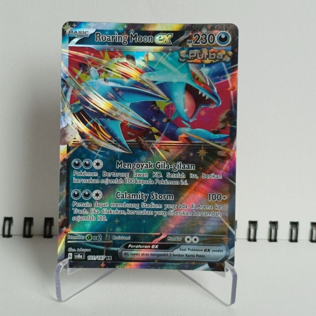 Roaring Moon EX Purba - Kartu Pokemon TCG Indonesia - Scarlet & Violet Terastal Festival SV8a | 101/