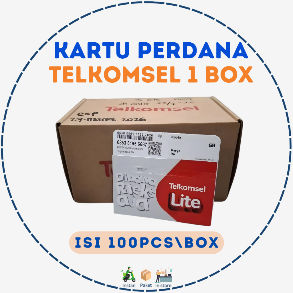 Kartu Perdana Telkomsel Lite SP 0K 1 Box Isi 100PCS (Box Segel)