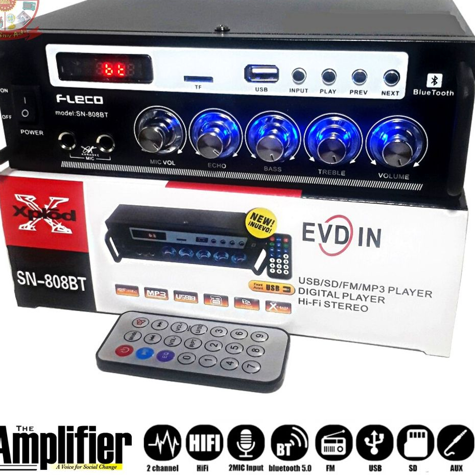 AMPLIFIER FLECO SN-808BT BLUETOOTH SUBWOOFER MP3 PLAYER