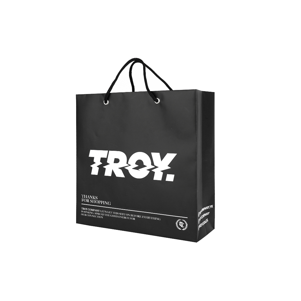 Troy Company Paper Bag Gift Bag Medium Black Glossy - Tas Hadiah Tas Souvenir Hitam Glossy PBG 3415