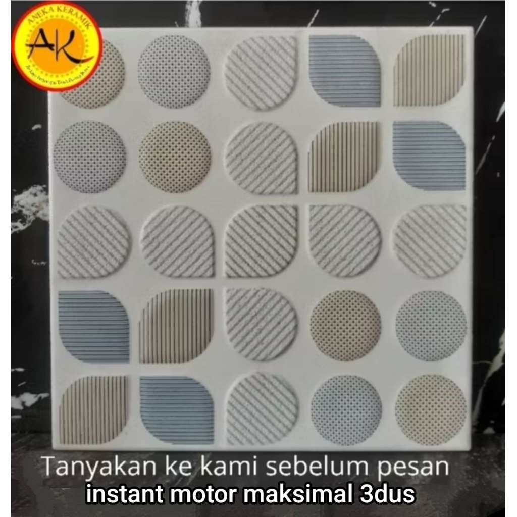 Keramik Lantai Kasar Kamar Mandi Motif Timbul 25x25 Sinai Cream