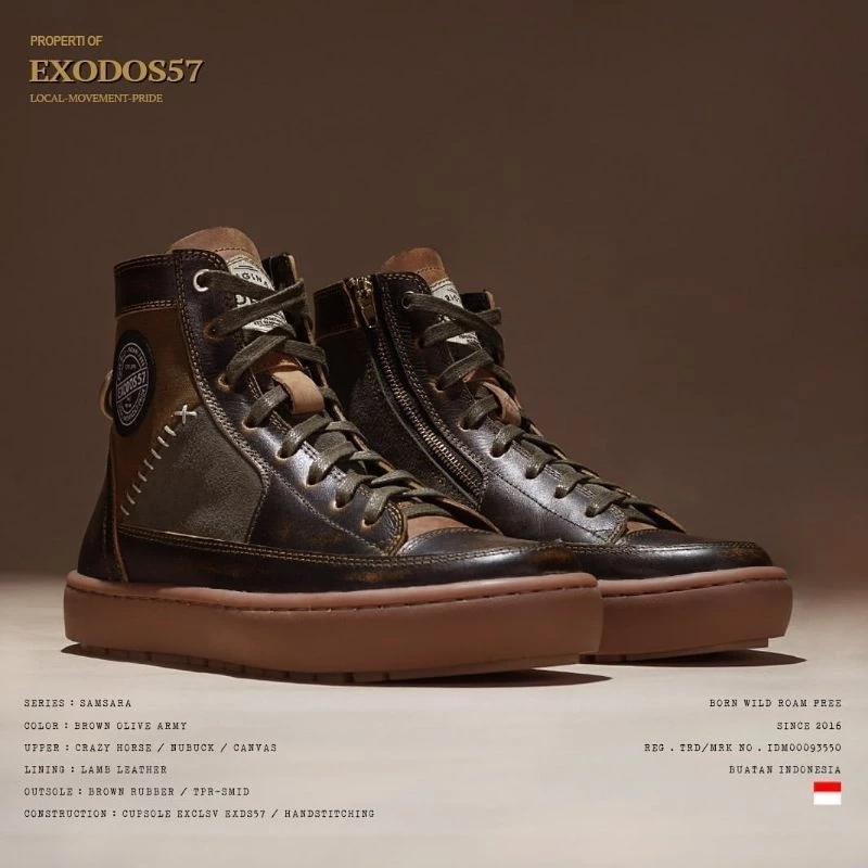 EXODOS57 Shoes Samsara Brown Olive Army