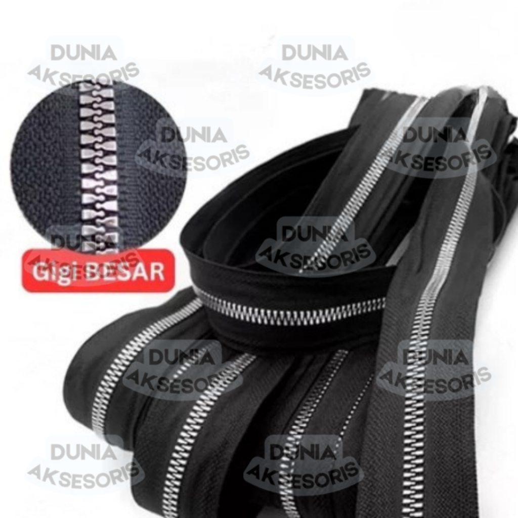 Daun Resleting BESI (2 Arah - GIGI BESAR) BESI No. 5B Nekel - Aksesoris Tas (IMPORT)